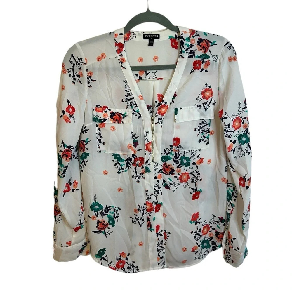 Express Floral Career Blouse